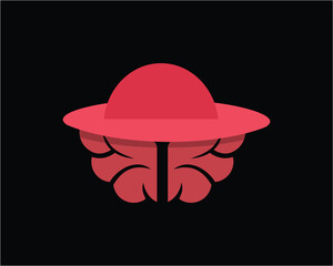 ufo brain logo design vector