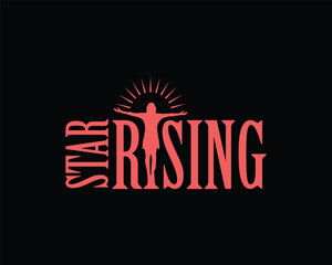 rising star vector logo design