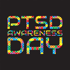 PTSD awareness day is observed every year on June 27. vector art.