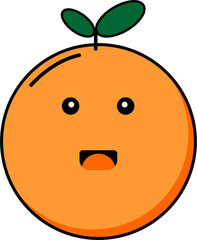 Orange fruit with smiling face expression