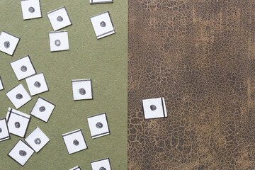 paper square with graphite dots on scrapbook paper