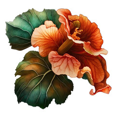 Begonia Flower Design Elements Isolated on Transparent Background: A Graphic Design Masterpiece with Clear Alpha Channel for Overlays in Web Design, Digital Art, and PNG Image Format (generative AI)