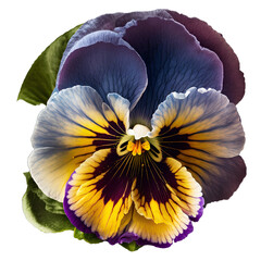 Pansy Flower Design Elements Isolated on Transparent Background: A Graphic Design Masterpiece with Clear Alpha Channel for Overlays in Web Design, Digital Art, and PNG Image Format (generative AI)