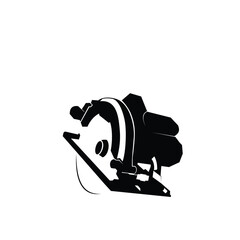 Silhouette carpenter tool logo