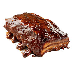 Barbecue ribs Design Elements Isolated on Transparent Background: A Graphic Design Masterpiece with Clear Alpha Channel for Overlays in Web Design, Digital Art, and PNG Image Format (generative AI)