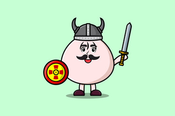 Cute cartoon character Dim sum viking pirate 