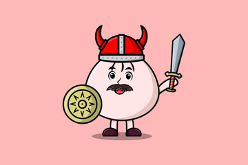 Cute cartoon character Dim sum viking pirate 