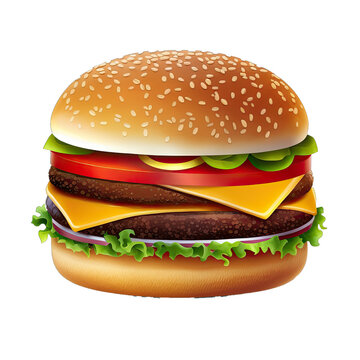 Hamburger Design Elements Isolated on Transparent Background: A Graphic Design Masterpiece with Clear Alpha Channel for Overlays in Web Design, Digital Art, and PNG Image Format (generative AI)