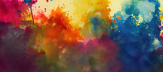 colorful watercolor brush background with Generative AI Technology