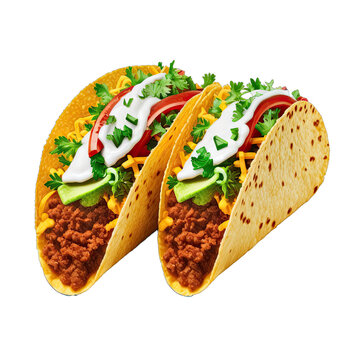 Tacos Design Elements Isolated on Transparent Background: A Graphic Design Masterpiece with Clear Alpha Channel for Overlays in Web Design, Digital Art, and PNG Image Format (generative AI)
