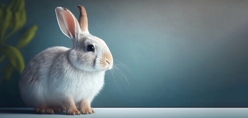 Easter Bunny with space for copy. Generative AI. 