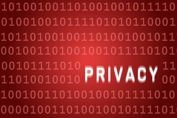 Privacy Code Abstract Red Background in Web Security Series Set