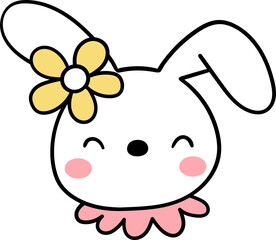 Bunny with flower illustration