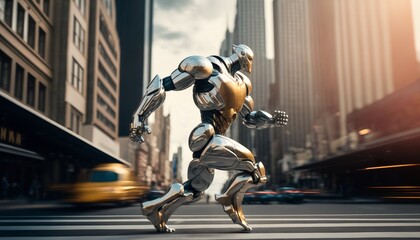 humanoid robot in the big city