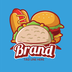 vector flat design fast food logo template