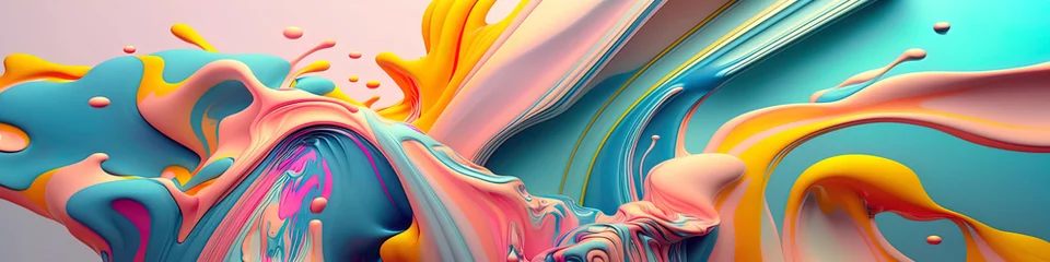Poster colorful abstract background with a wave liquid paint © Fernando