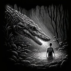 Monster crocodile encounter 