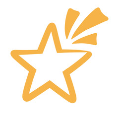 Star outline. Shooting star. 