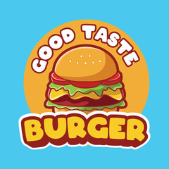 Vector burger illustration for logo template design