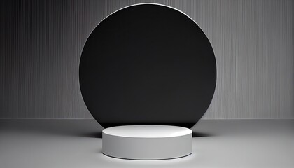 black white elegant podium product with an abstract background, Generative AI