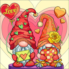 Happy Valentines, gnome with heart 