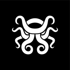 black kraken logo vector. octopus logo