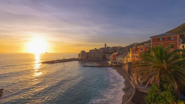 Bogliasco, Genoa, Italy skyline on the Mediterranean Sea