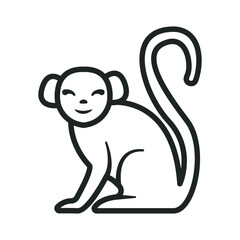 Vector of a monkey smile. white background. Animal.