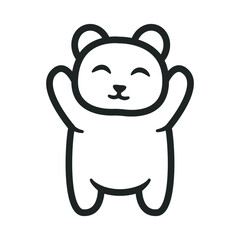 Vector of a panda smile. white background. Animal.