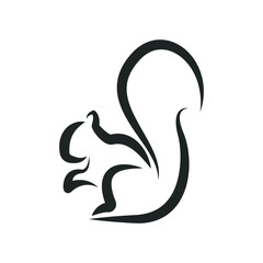 Vector of a squirrel. white background, Pets. Animal.