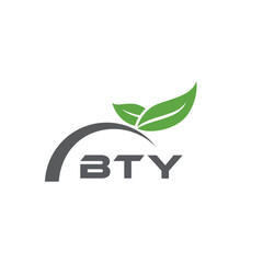 BTY letter nature logo design on white background. BTY creative initials letter leaf logo concept. BTY letter design.

