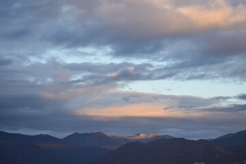 clouds over the mountains