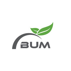 BUM letter nature logo design on white background. BUM creative initials letter leaf logo concept. BUM letter design.
