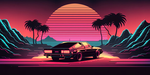 background retro Synthwave