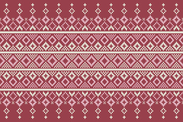 Pink traditional ethnic pattern paisley flower Ikat background abstract Aztec African Indonesian Indian seamless pattern for fabric print cloth dress carpet curtains and sarong