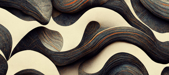 cream background with colorful rough wave pattern texture with Generative AI Technology
