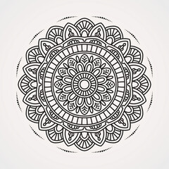 Pagoda-like flower pattern with mandala shape. suitable for henna, tattoos, coloring books