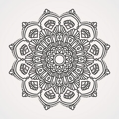 unique and beautiful circular floral mandala. suitable for henna, tattoos, coloring books