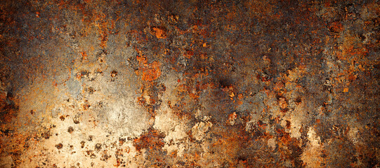 rusty zinc iron wall texture background with Generative AI Technology