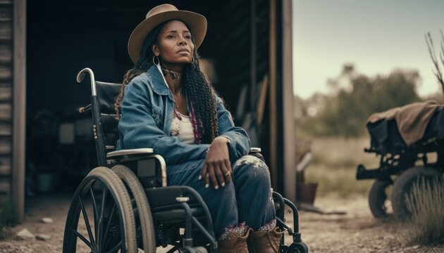 Celebrating Ability, Inclusion, And Diversity: The Power Of A Barrier-Free Wheelchair For Independent Living And Empowerment For A Black (African American) Woman In A Rural Setting (generative AI)