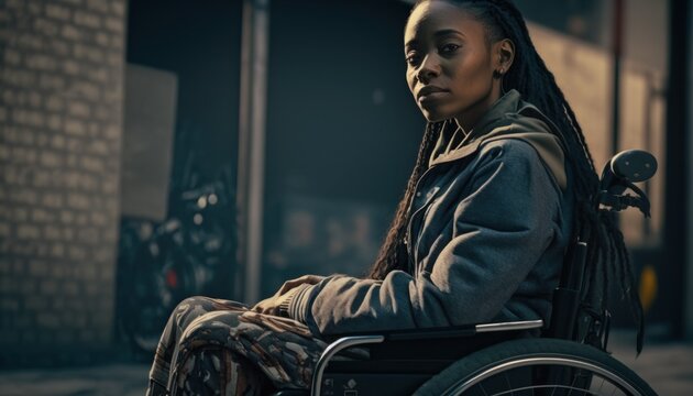 Celebrating Ability, Inclusion, and Diversity: The Power of a Barrier-Free Wheelchair for Independent Living and Empowerment for a Black (African American) Woman In an urban environment generative AI