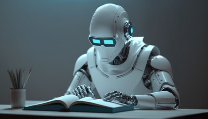 Ai humanoid robot,artificial intelligence or machine learning concepts.globalization and technology development.