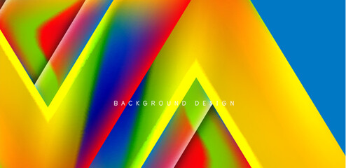 Abstract bakground with overlapping triangles and fluid gradients for covers, templates, flyers, placards, brochures, banners