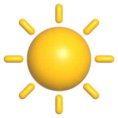illustration of 3d sun icon