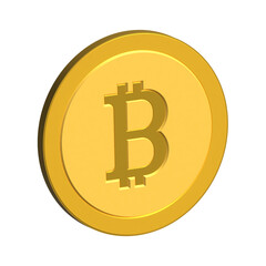 3d golden bitcoin coin