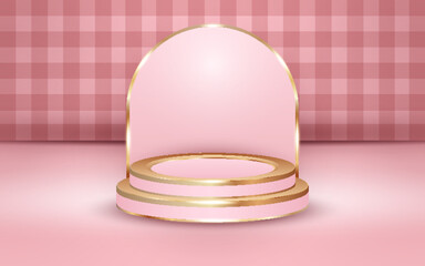Fototapeta premium Podium on a Pink Background