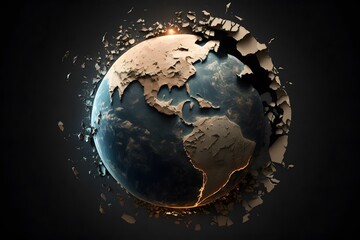 damaged earth created using AI Generative Technology