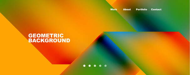 Trendy minimal geometric composition abstract background. Triangle fluid bright colors backdrop. Vector Illustration For Wallpaper, Banner, Background, Card, Book Illustration, landing page