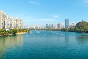 Fototapeta premium The beautiful Liuzhou city skyline in Guangxi, China