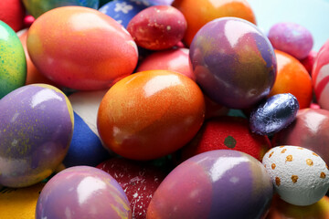 Colorful Easter eggs as background